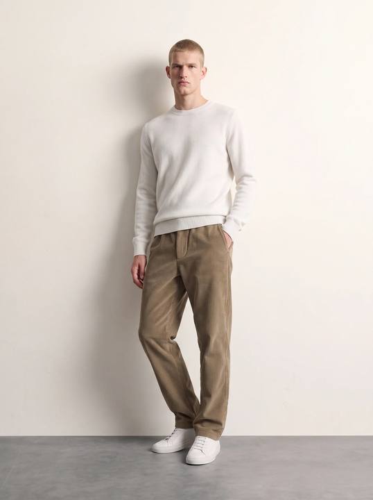 CARAMEL CORDUROY STRAIGHT-FIT PANTS W27N
