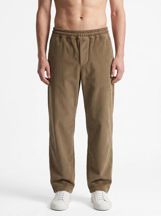 CARAMEL CORDUROY STRAIGHT-FIT PANTS W27N