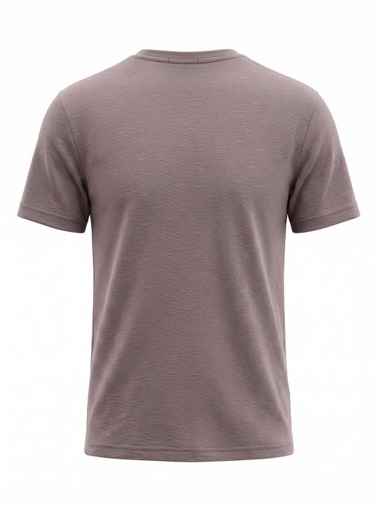 TAUPE TONAL CRINKLE TEXTURE SLIM-FIT T-SHIRT S27