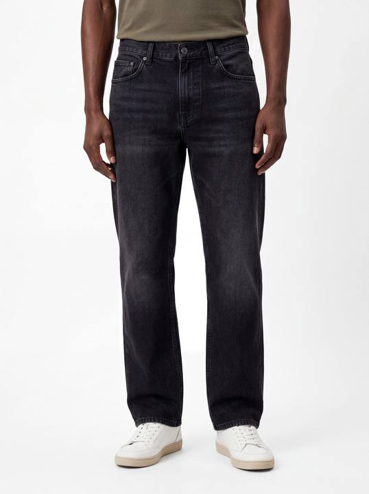 WASHED BLACK STRAIGHT LEG DENIM JEANS W27N