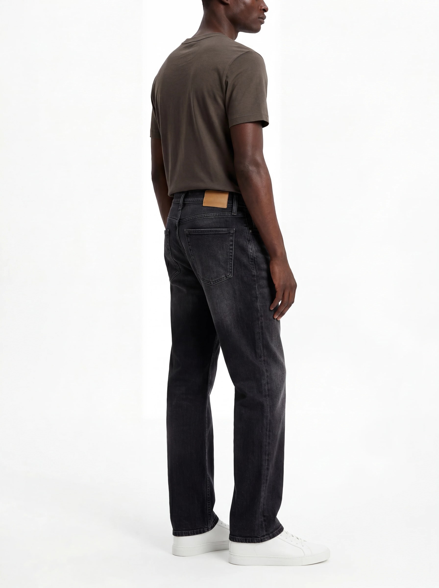 WASHED BLACK STRAIGHT LEG DENIM JEANS W27N
