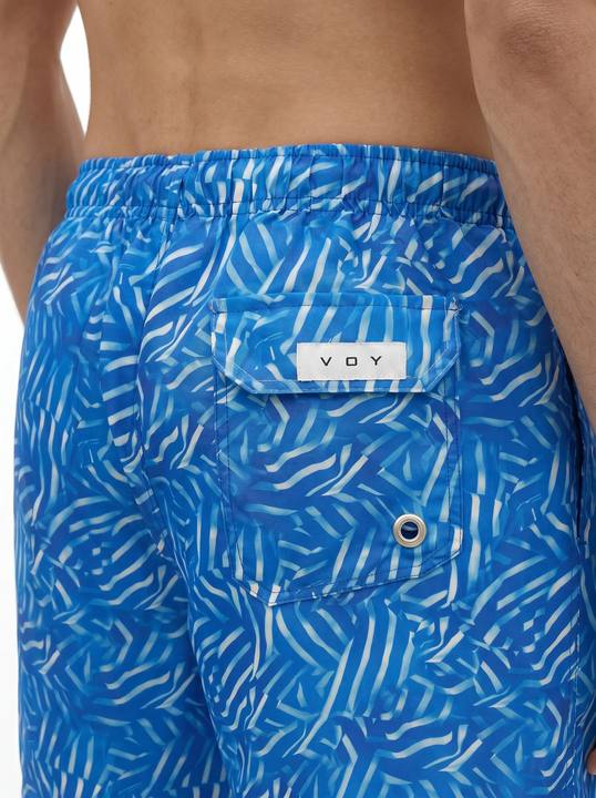 AZURE PALM SHADOW PRINT SWIM TRUNK S27