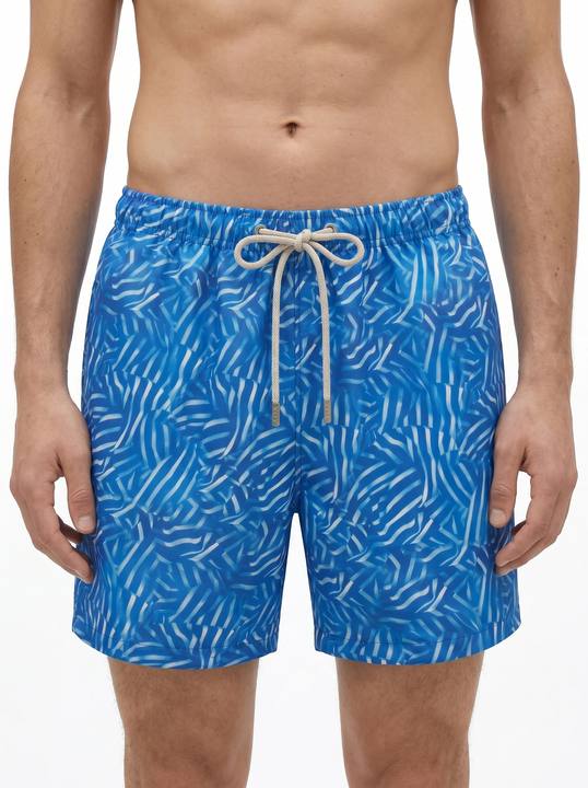 AZURE PALM SHADOW PRINT SWIM TRUNK S27