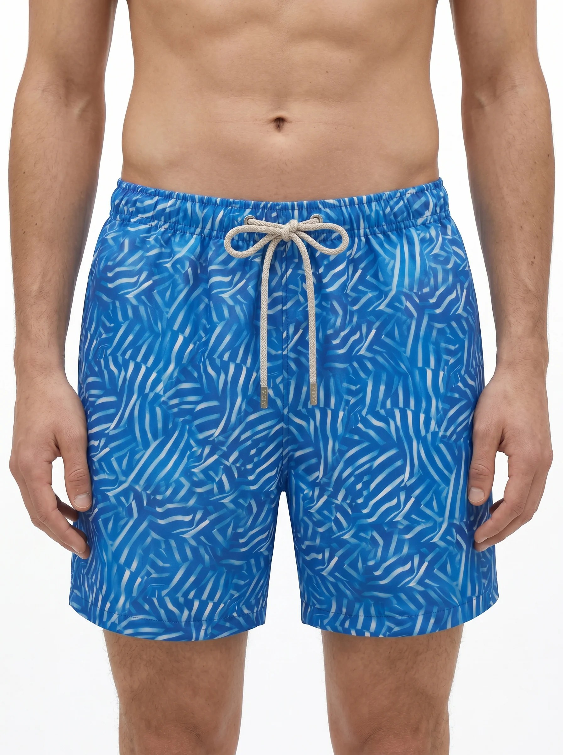 AZURE PALM SHADOW PRINT SWIM TRUNK S27