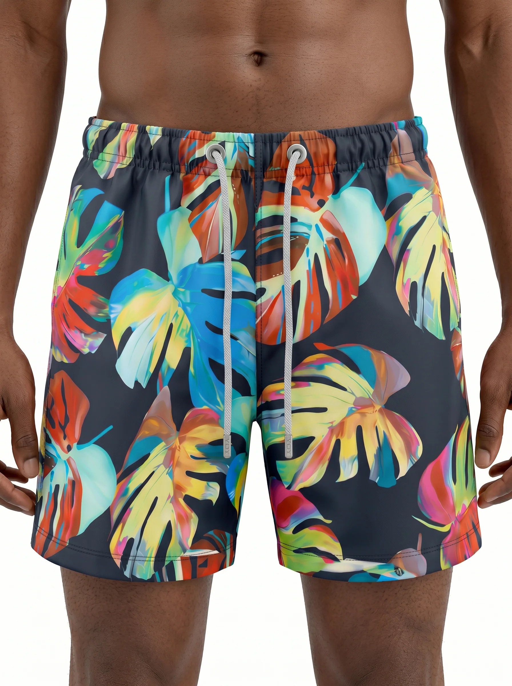 TROPICAL NEON PALM SWIM TRUNK S27