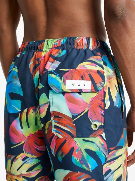 TROPICAL NEON PALM SWIM TRUNK S27