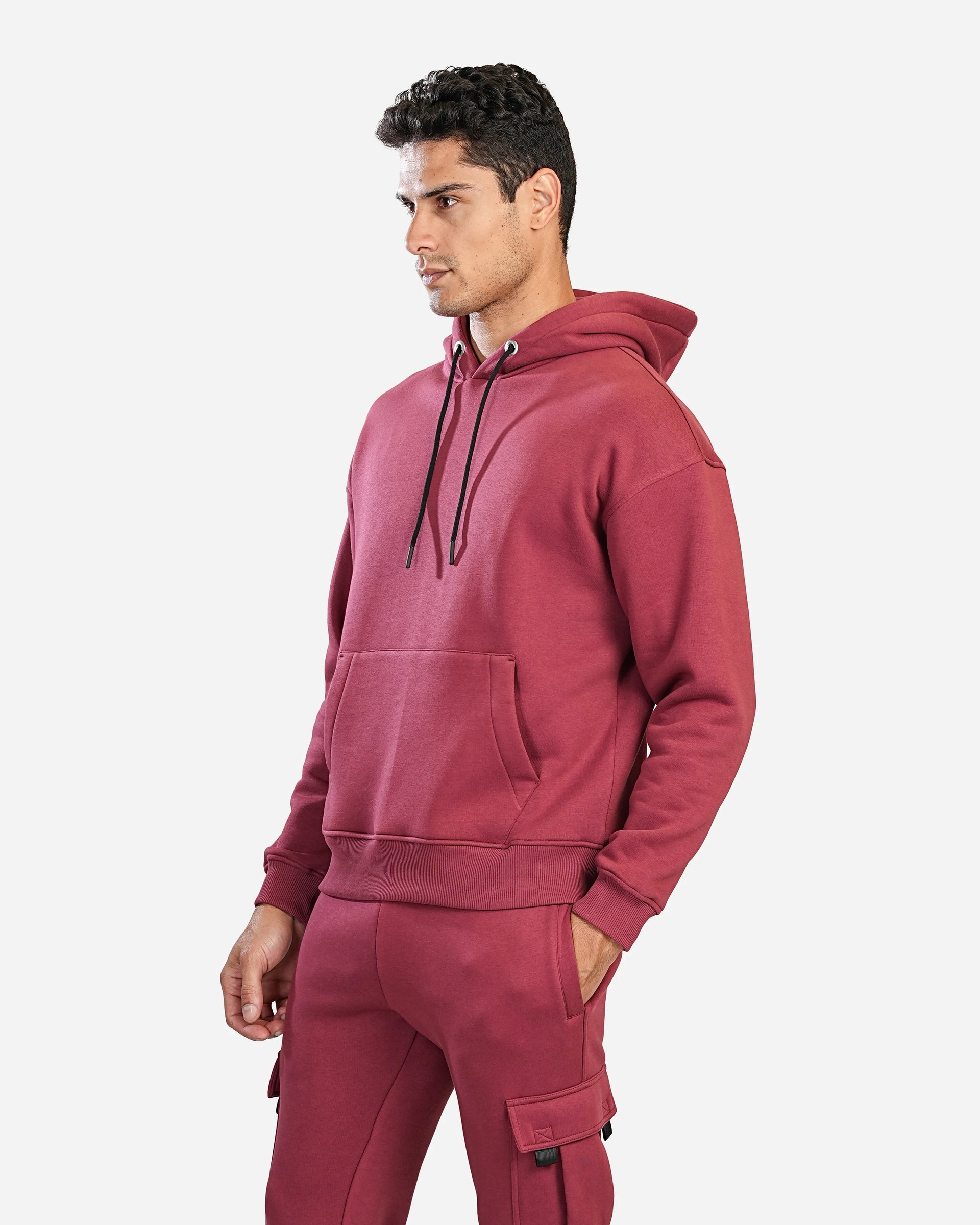 BURGUNDY EVERYDAY OVERSIZED FIT HOODIE W26