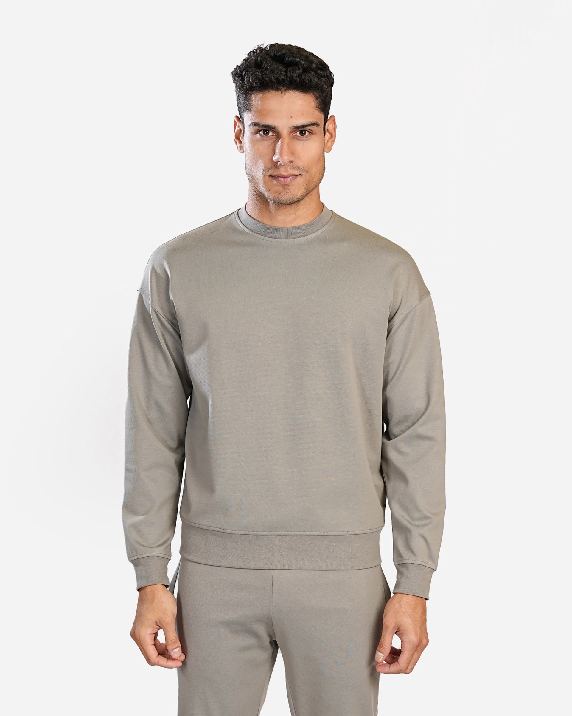 GREY CLOUD CLEAN SILHOUETTE OVERSIZED CREW SWEATSHIRT W26