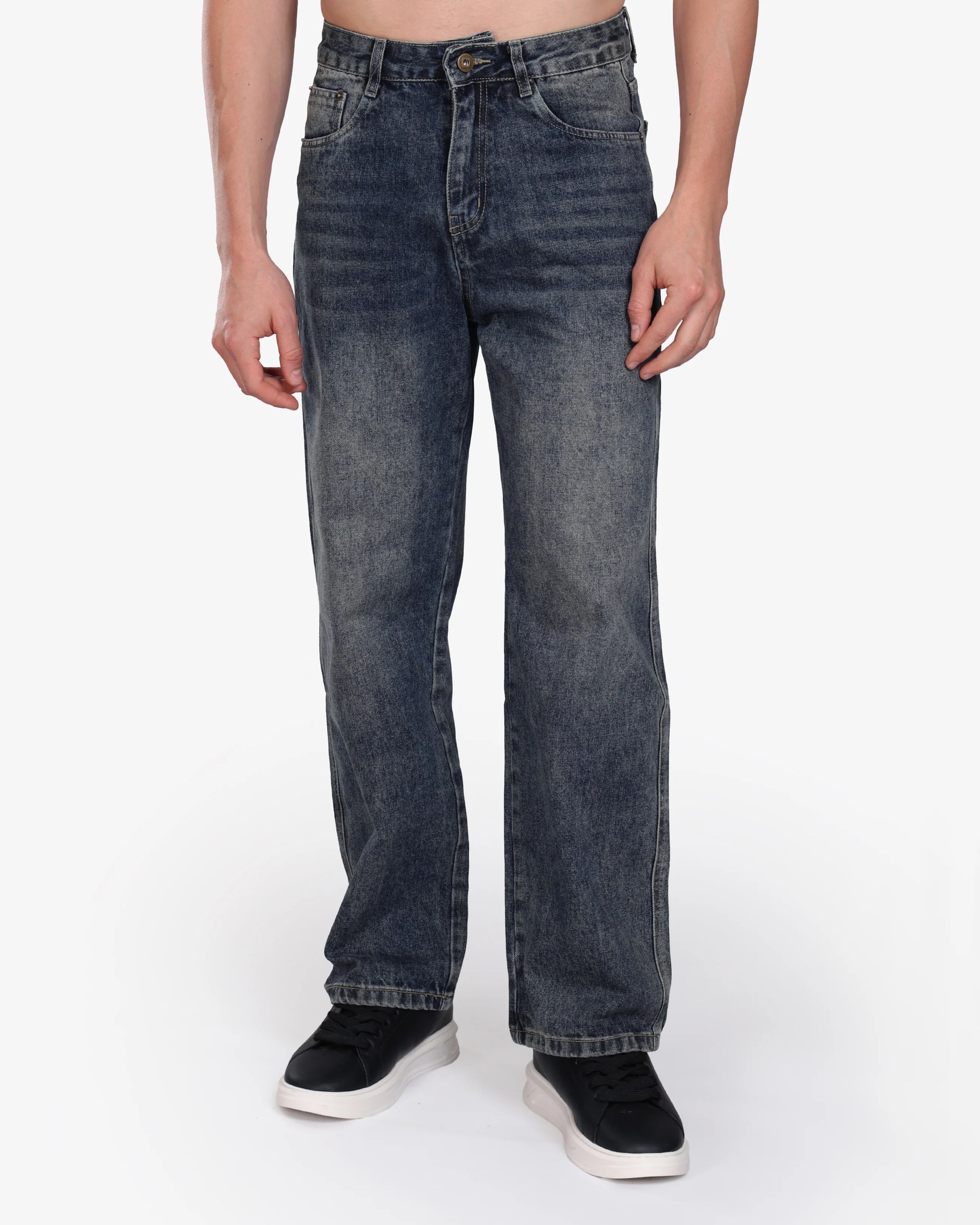 DARK BLUE WIDE LEG JEANS TROUSER W26