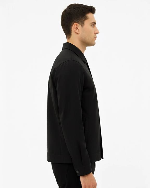 BLACK STRUCTURED FIELD OVERSHIRT W26