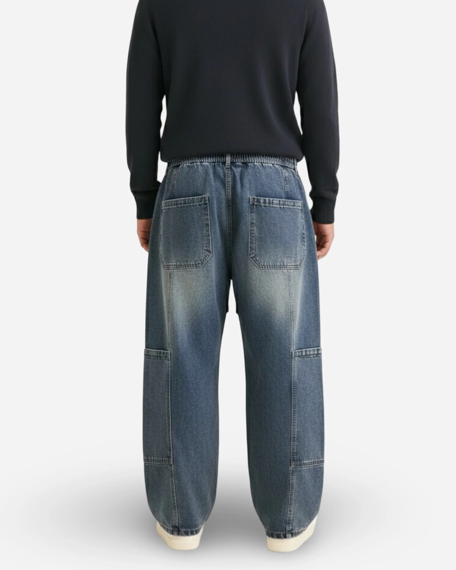 LIGHT FADE WIDE-LEG DENIM TROUSERS W26