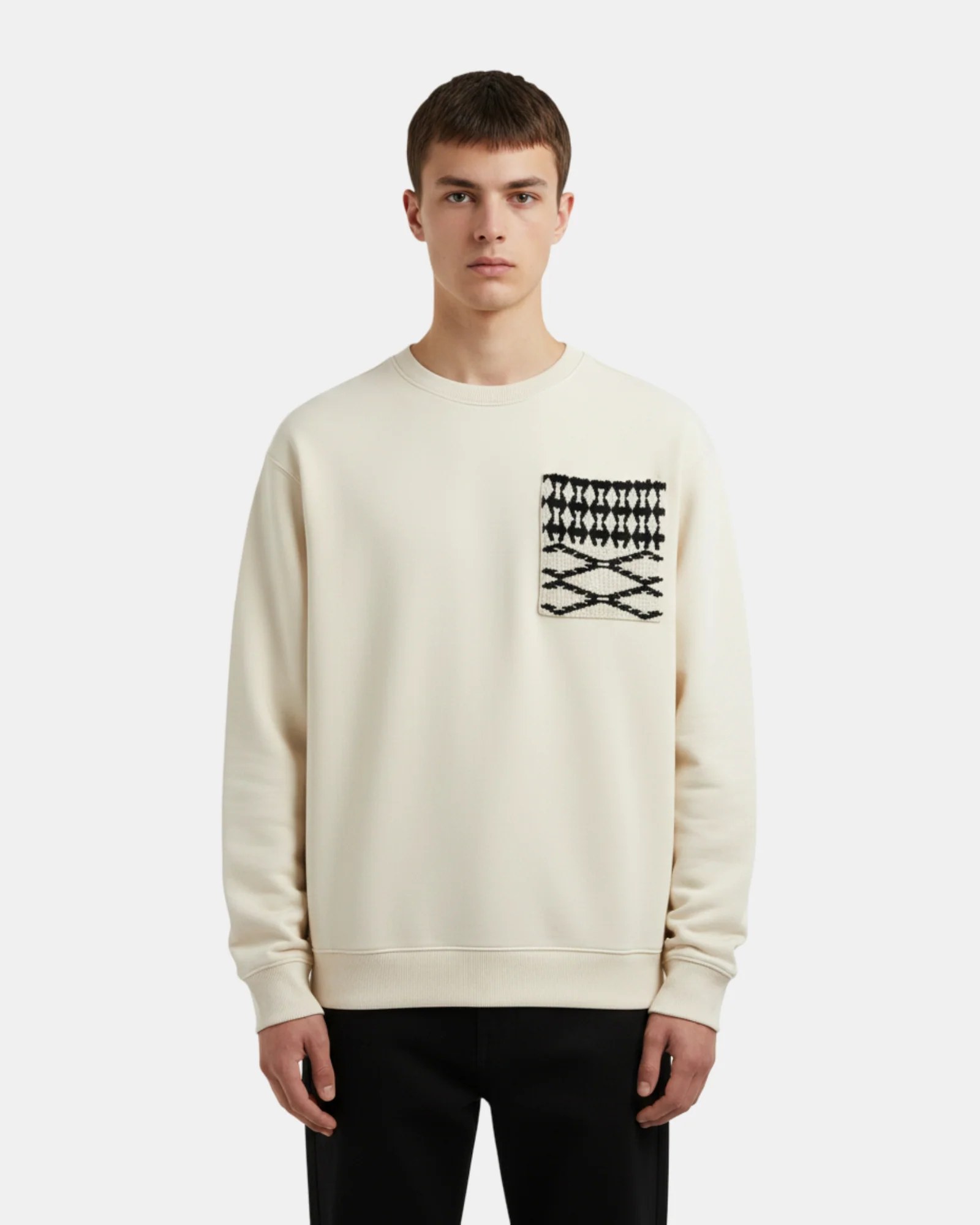 OFF-WHITE WOVEN POCKET OVERSIZED SWEATSHIRT W26