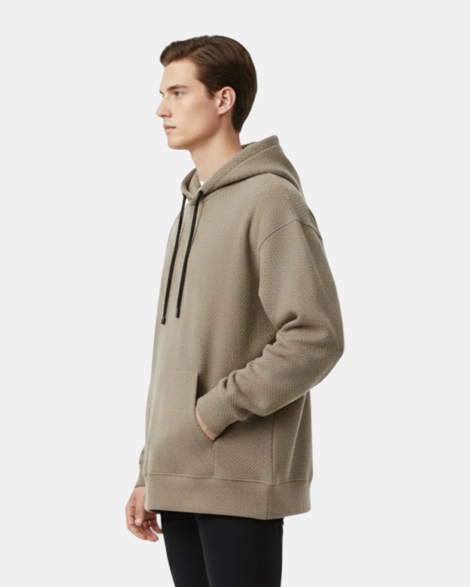 COCOA OVERSIZED HONEYCOMB TEXTURED HOODIE W26