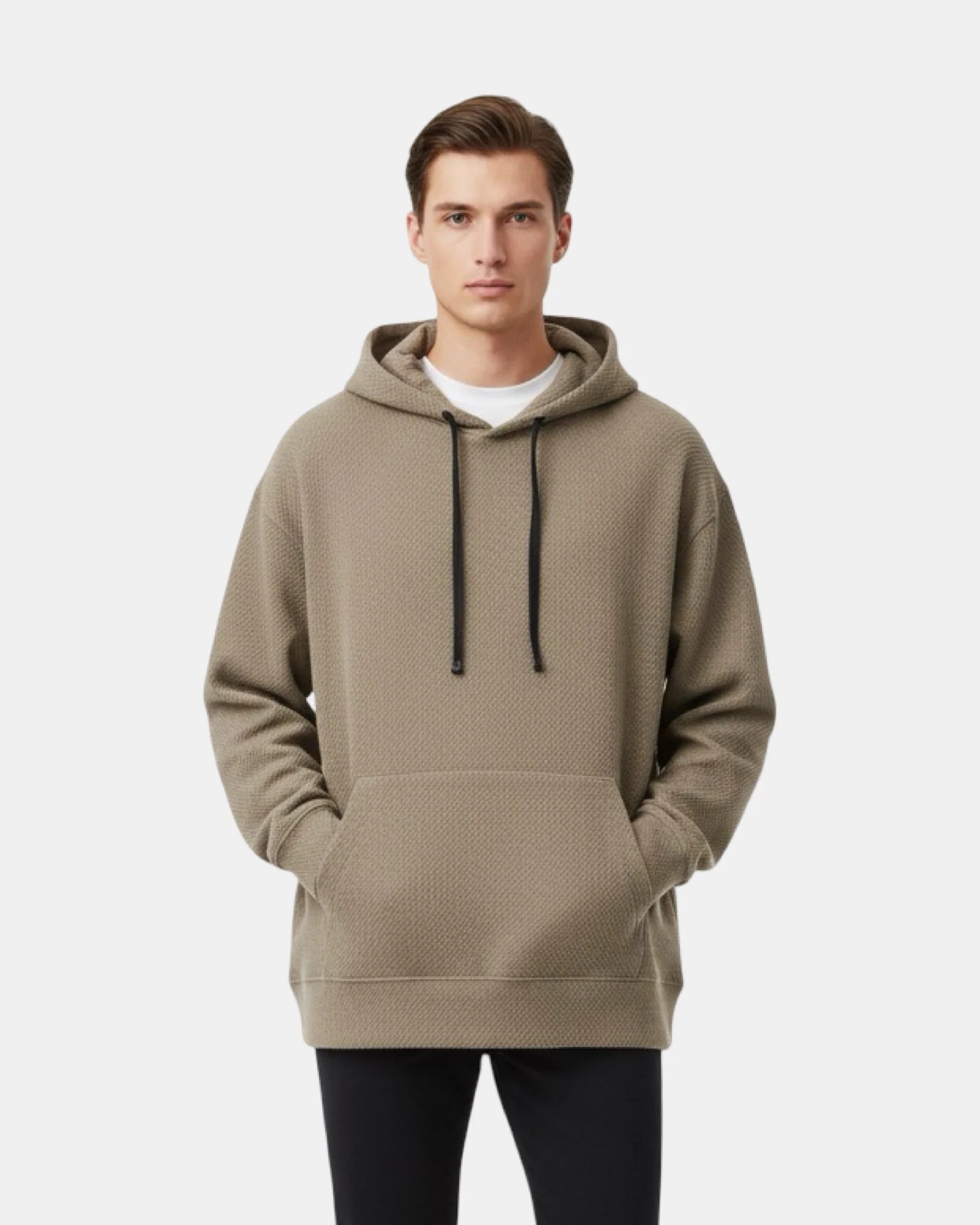 COCOA OVERSIZED HONEYCOMB TEXTURED HOODIE W26