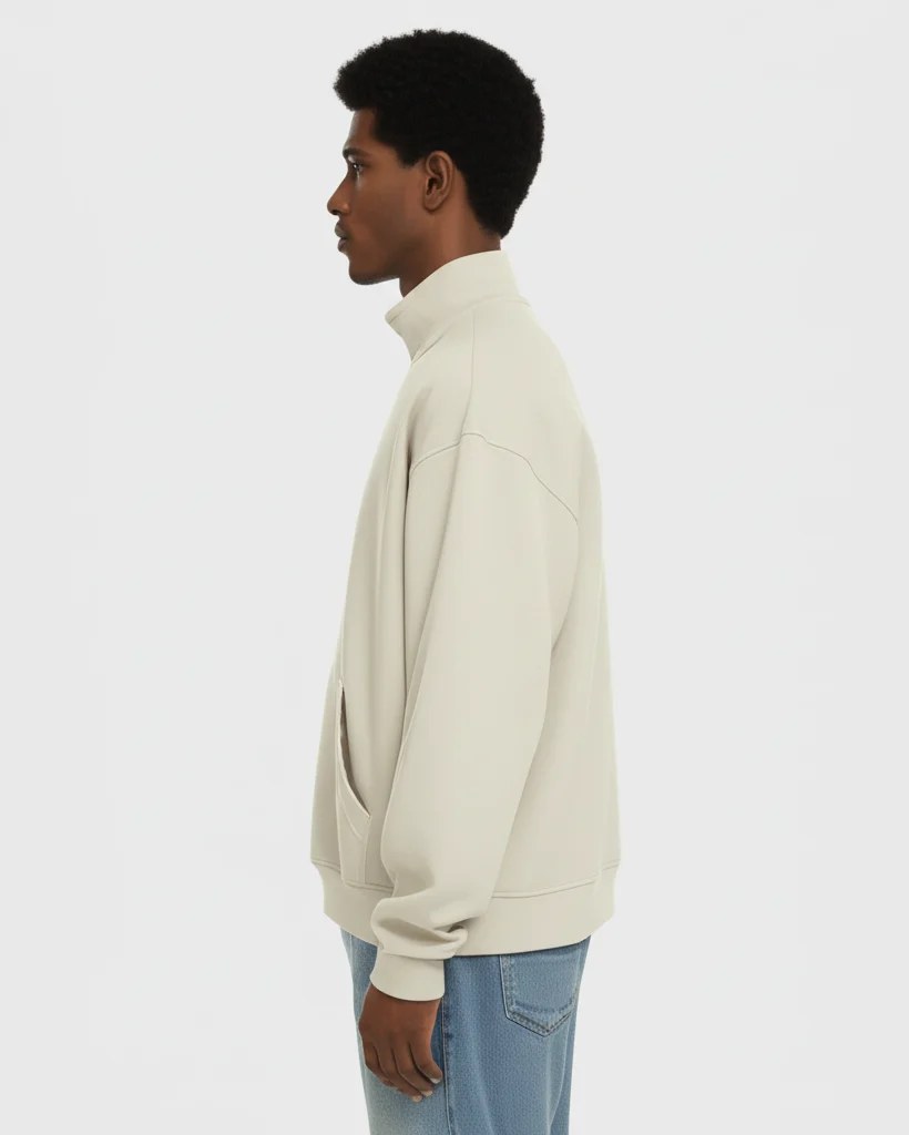 OFF-WHITE OVERSIZED QUARTER-ZIP SWEATSHIRT W26