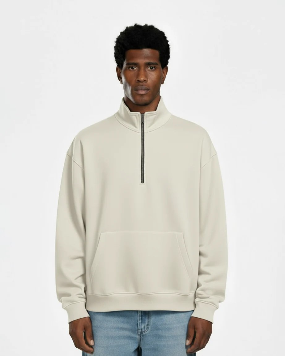 OFF-WHITE OVERSIZED QUARTER-ZIP SWEATSHIRT W26