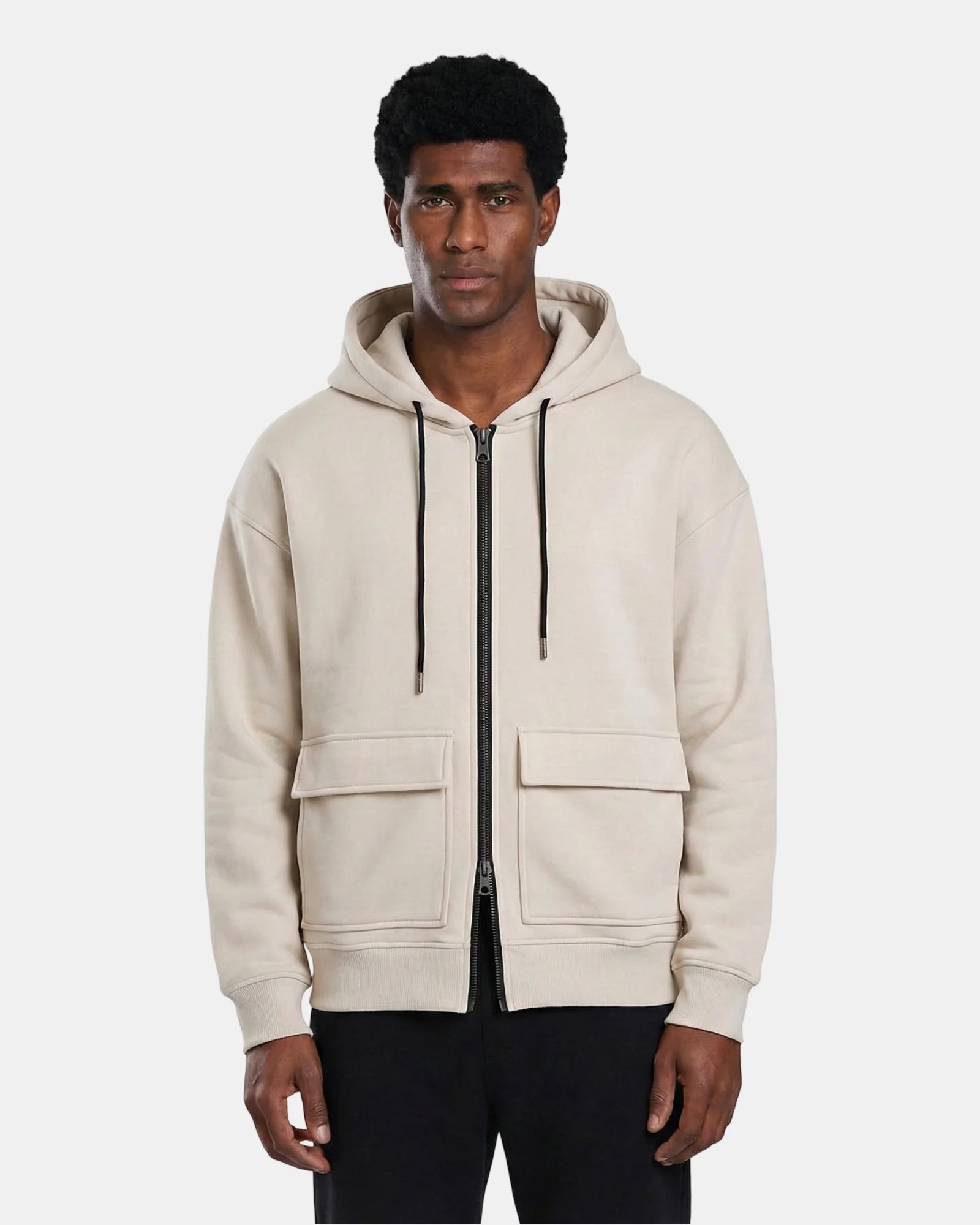 OFF-WHITE DOUBLE-ZIP CARGO OVERSIZED HOODIE W26