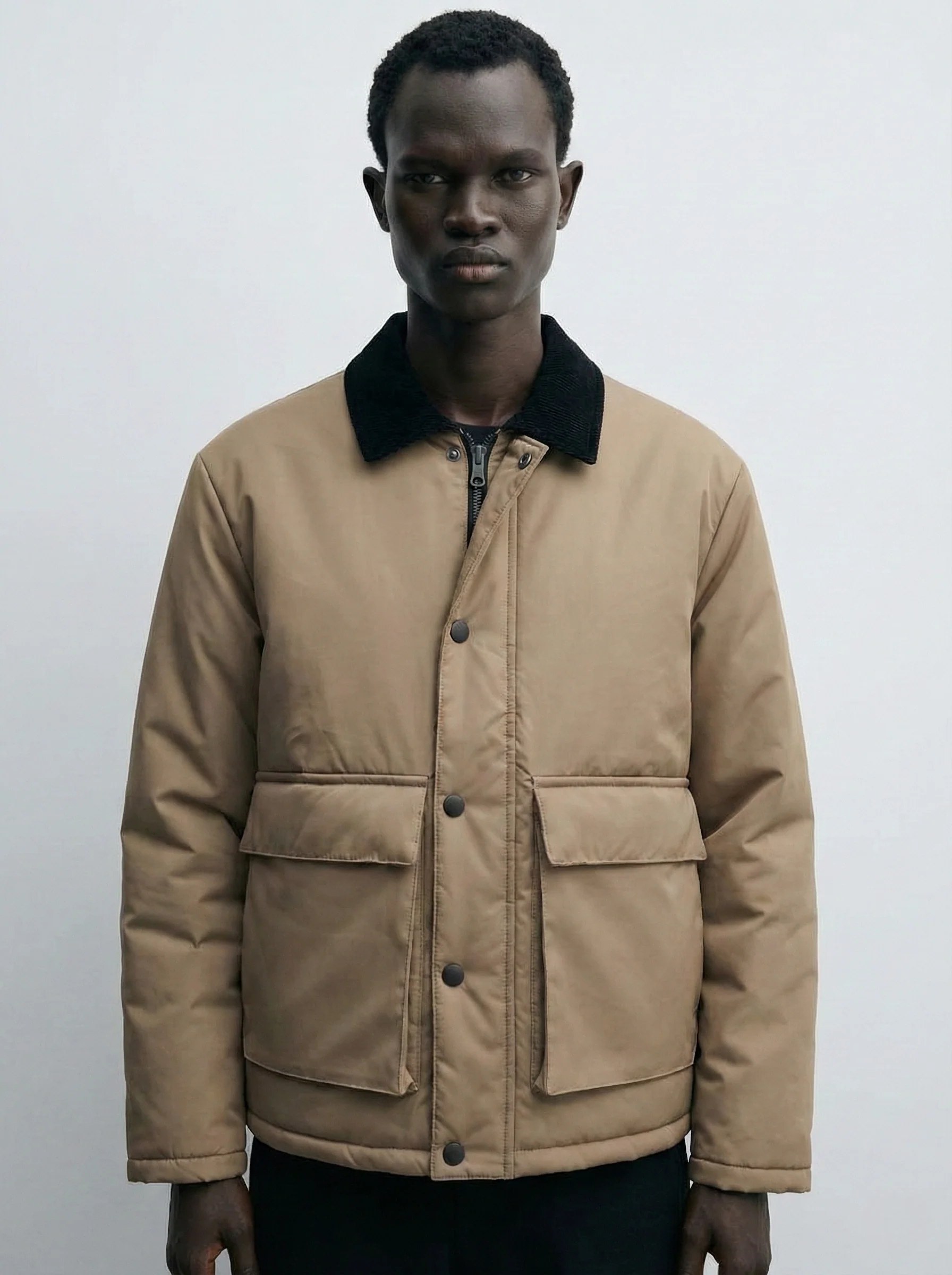 SAND BEIGE FIELD JACKET – CORDUROY COLLAR W26