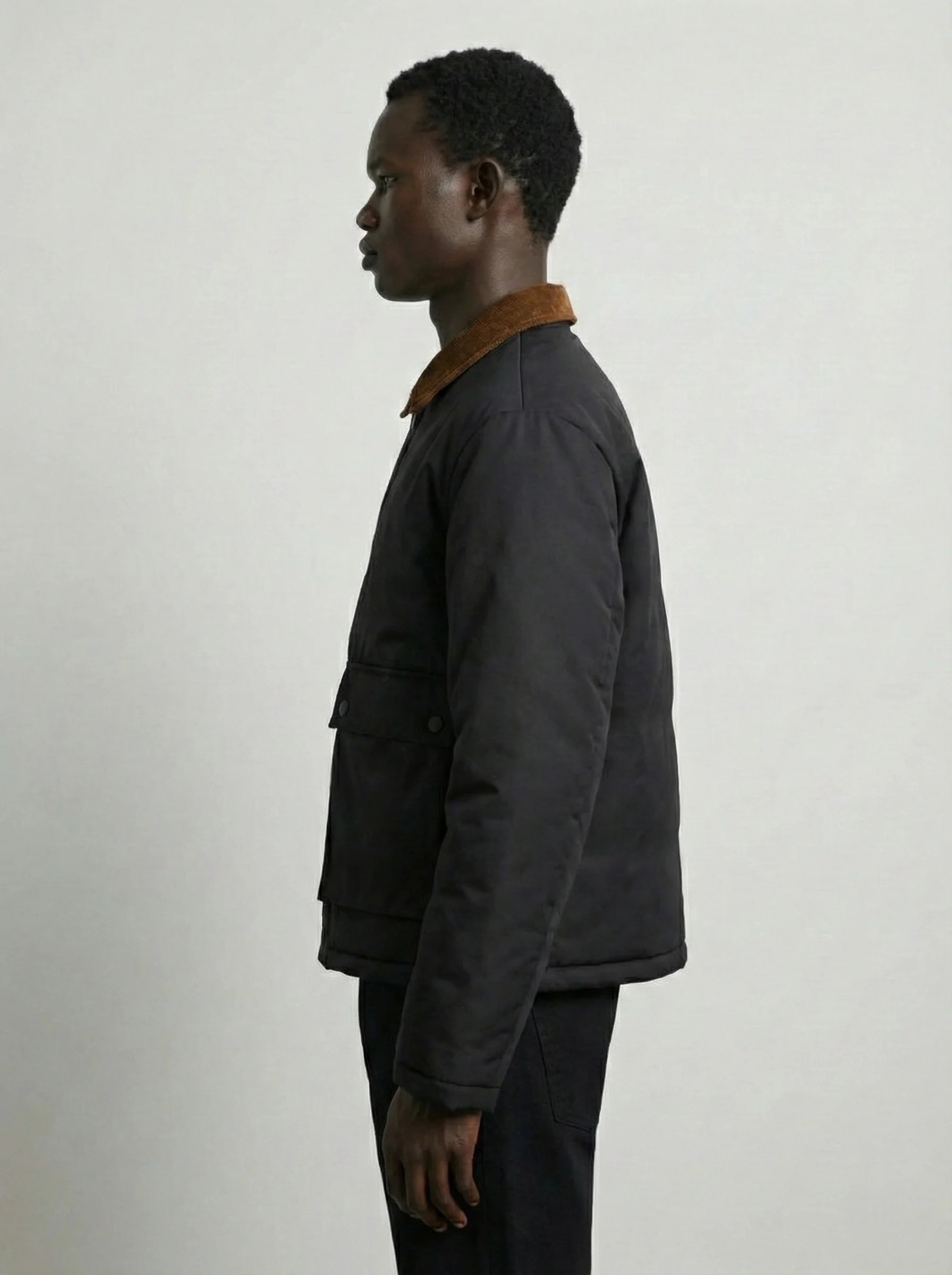 BLACK FIELD JACKET – CORDUROY COLLAR W26