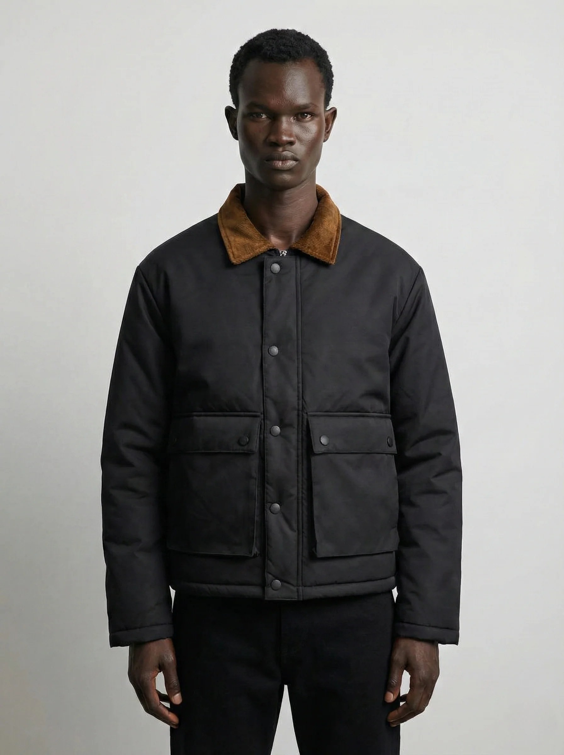 BLACK FIELD JACKET – CORDUROY COLLAR W26