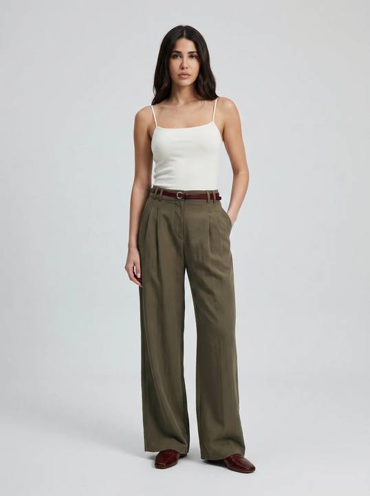 OLIVE GROVE WIDE LEG TROUSERS S27