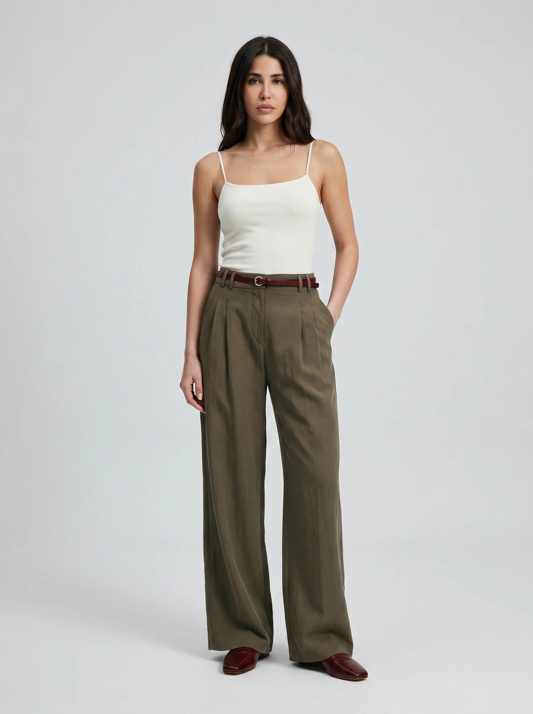 OLIVE GROVE WIDE LEG TROUSERS S27