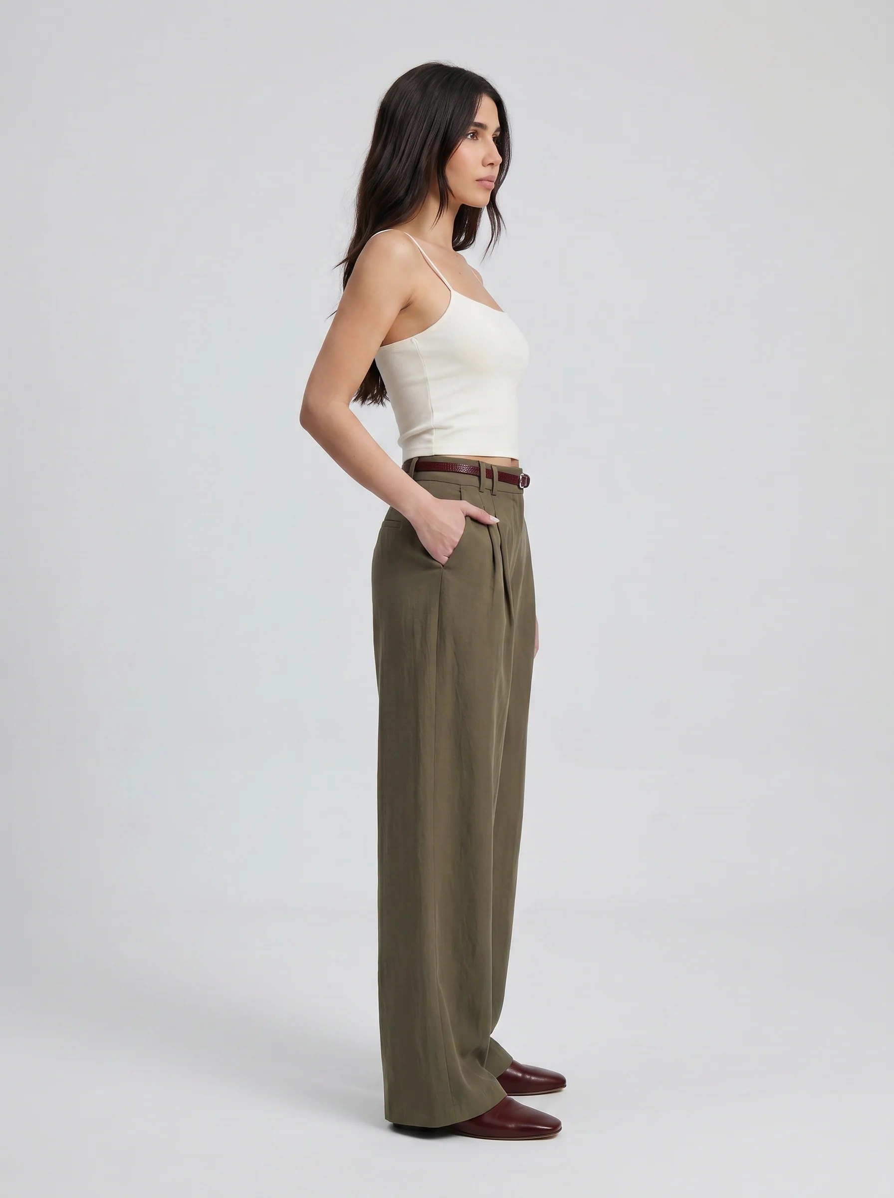 OLIVE GROVE WIDE LEG TROUSERS S27