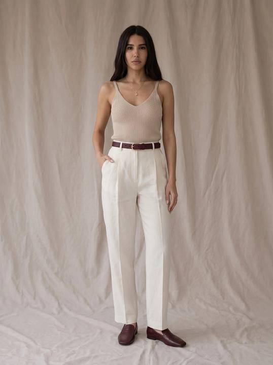 ARCTIC IVORY TAILORED TAPERED TROUSERS S27