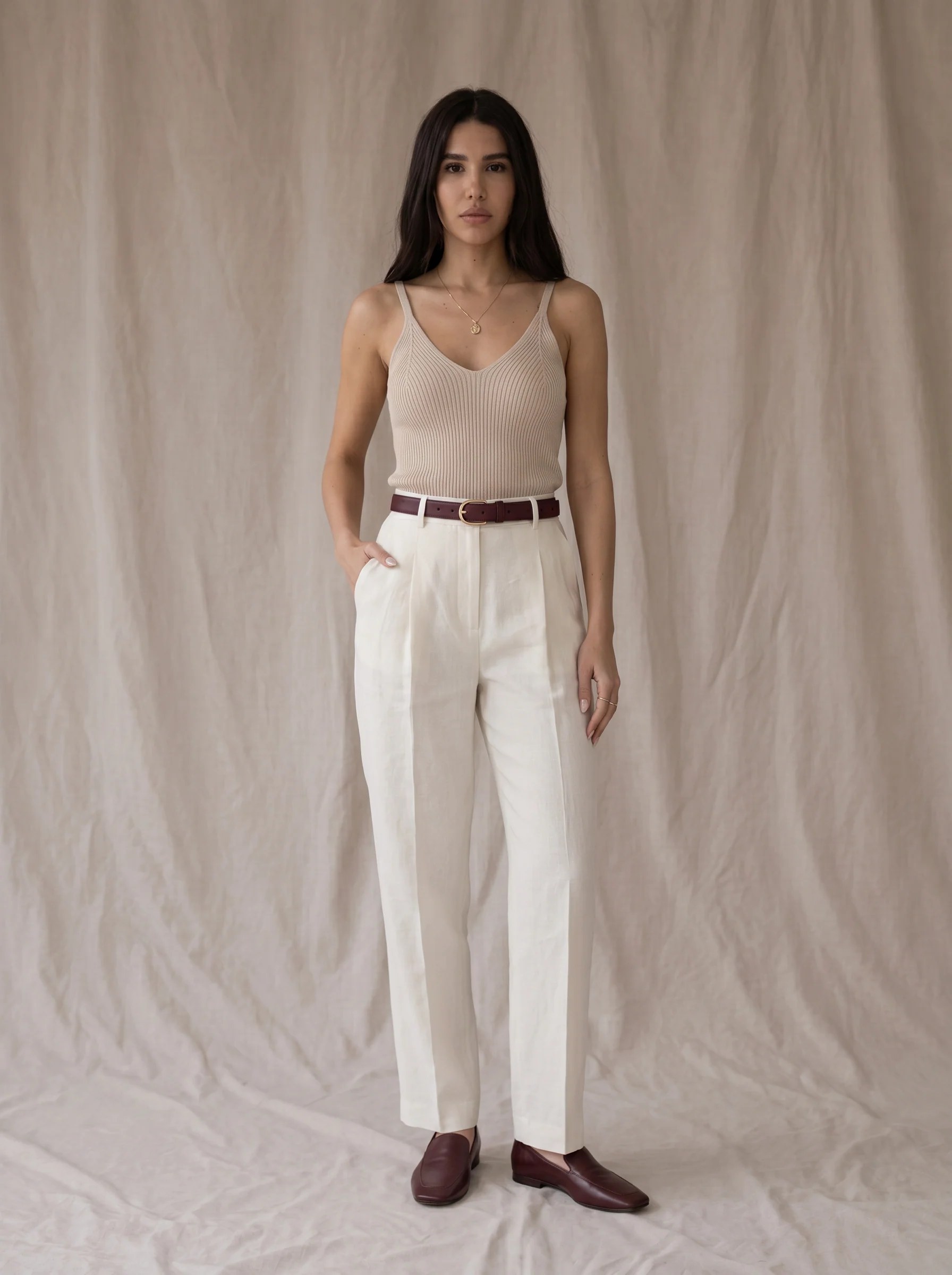 ARCTIC IVORY TAILORED TAPERED TROUSERS S27