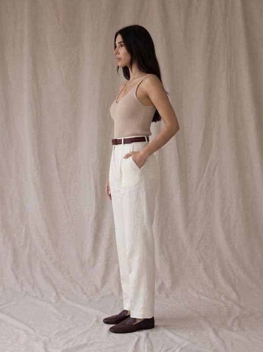 ARCTIC IVORY TAILORED TAPERED TROUSERS S27