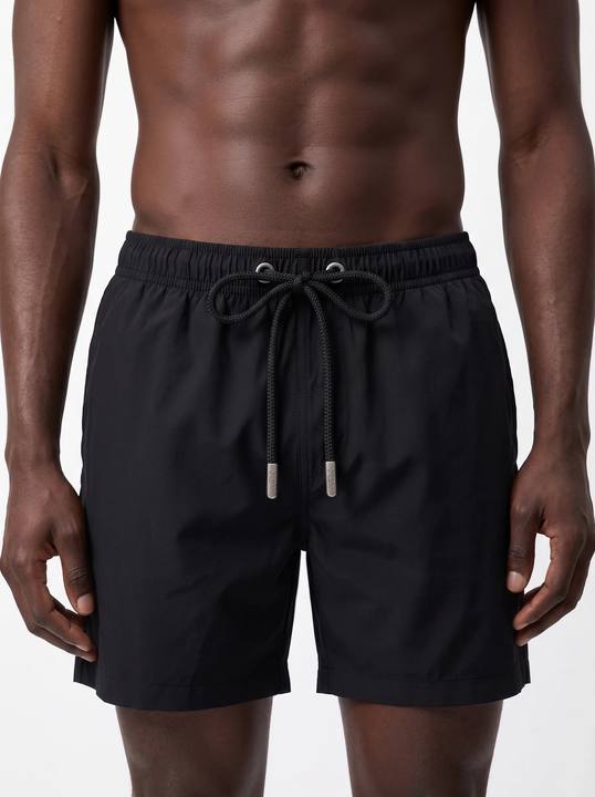 BLACK SOLID BASIC RELAXED SWIM TRUNK S27
