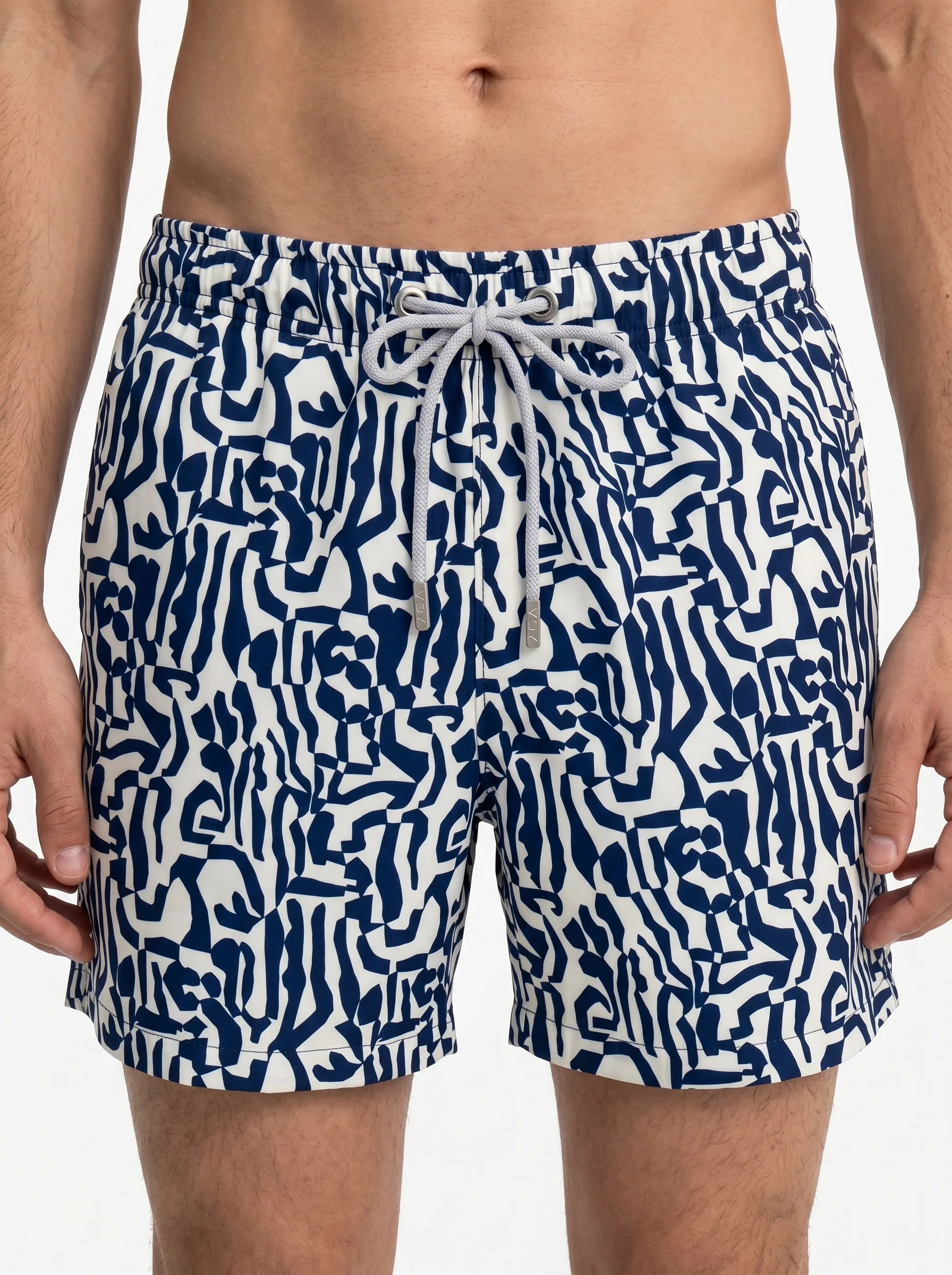 INDIGO MAZE ABSTRACT PRINT RELAXED SWIM TRUNK S27