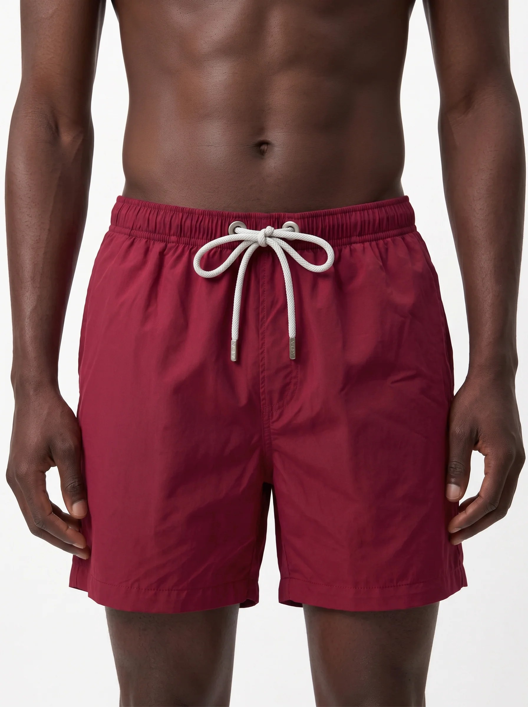 CRIMSON RED SOLID BASIC RELAXED SWIM TRUNK S27