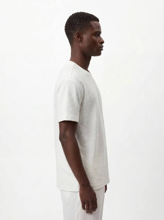 WHITE MONOGRAM JACQUARD SLIM-FIT T-SHIRT S27