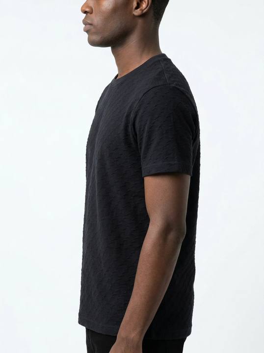 BLACK MONOGRAM JACQUARD SLIM-FIT T-SHIRT S27