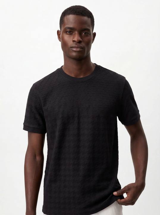 BLACK MONOGRAM JACQUARD SLIM-FIT T-SHIRT S27