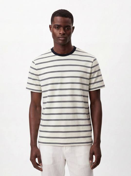 OFF WHITE STRIPED CREWNECK SLIM-FIT T-SHIRT S27