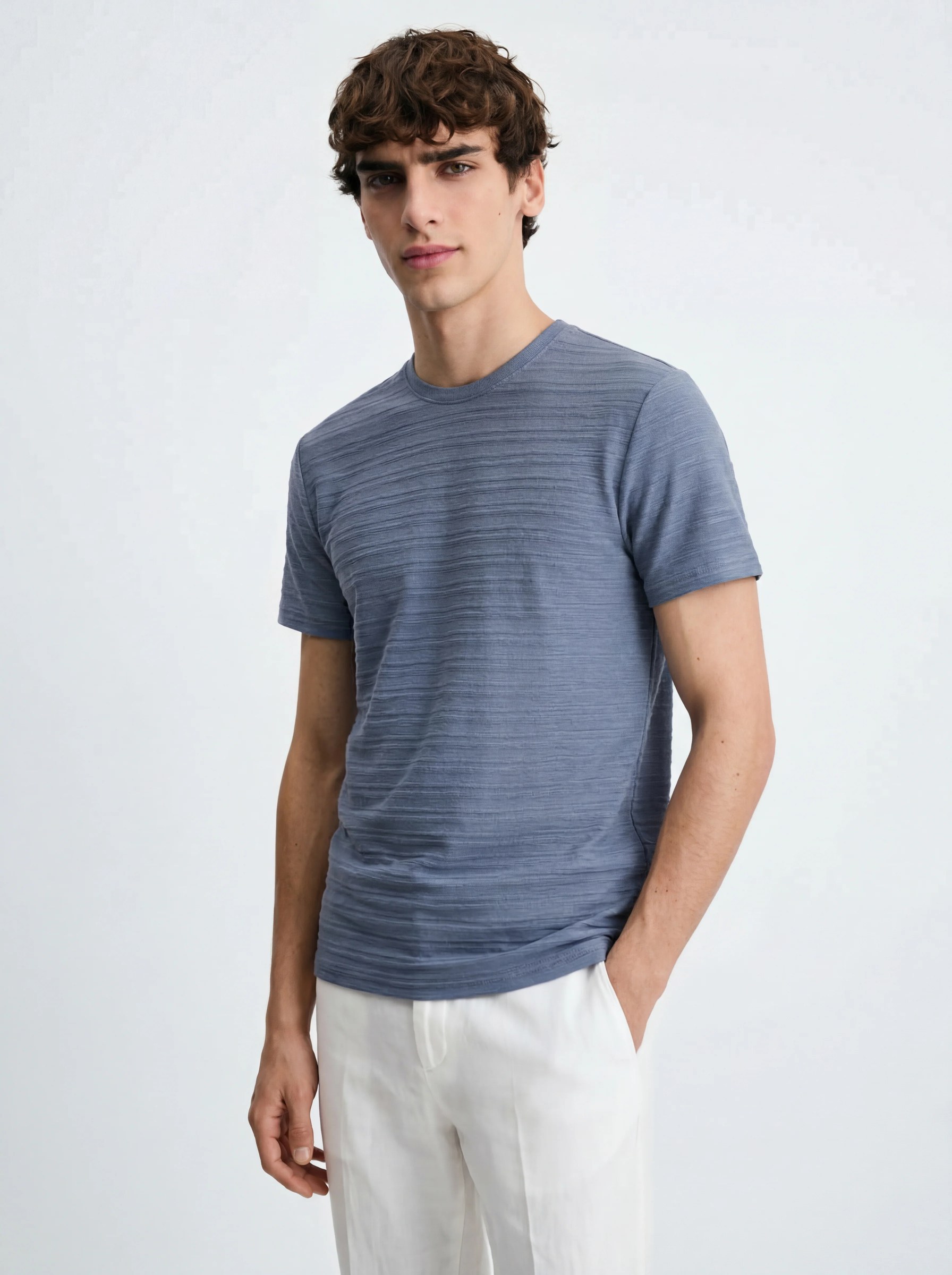 OCEAN DUST TEXTURED SLIM-FIT T-SHIRT S27