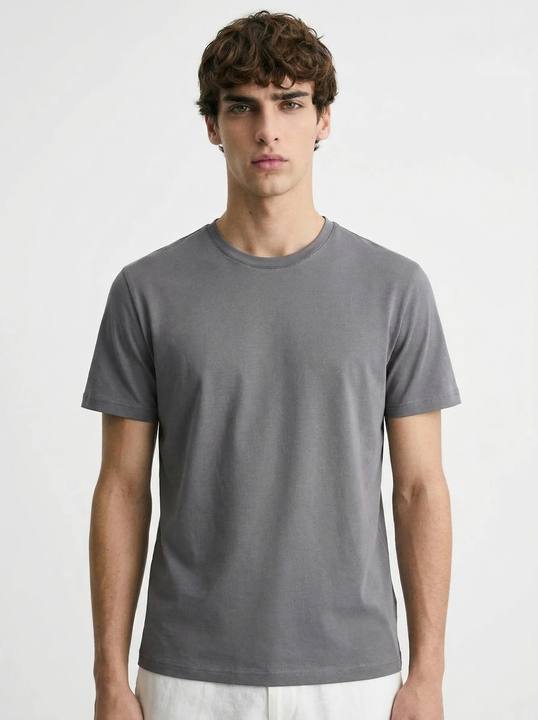 GRAPHITE GREY SLIM BASIC T-SHIRT W27N