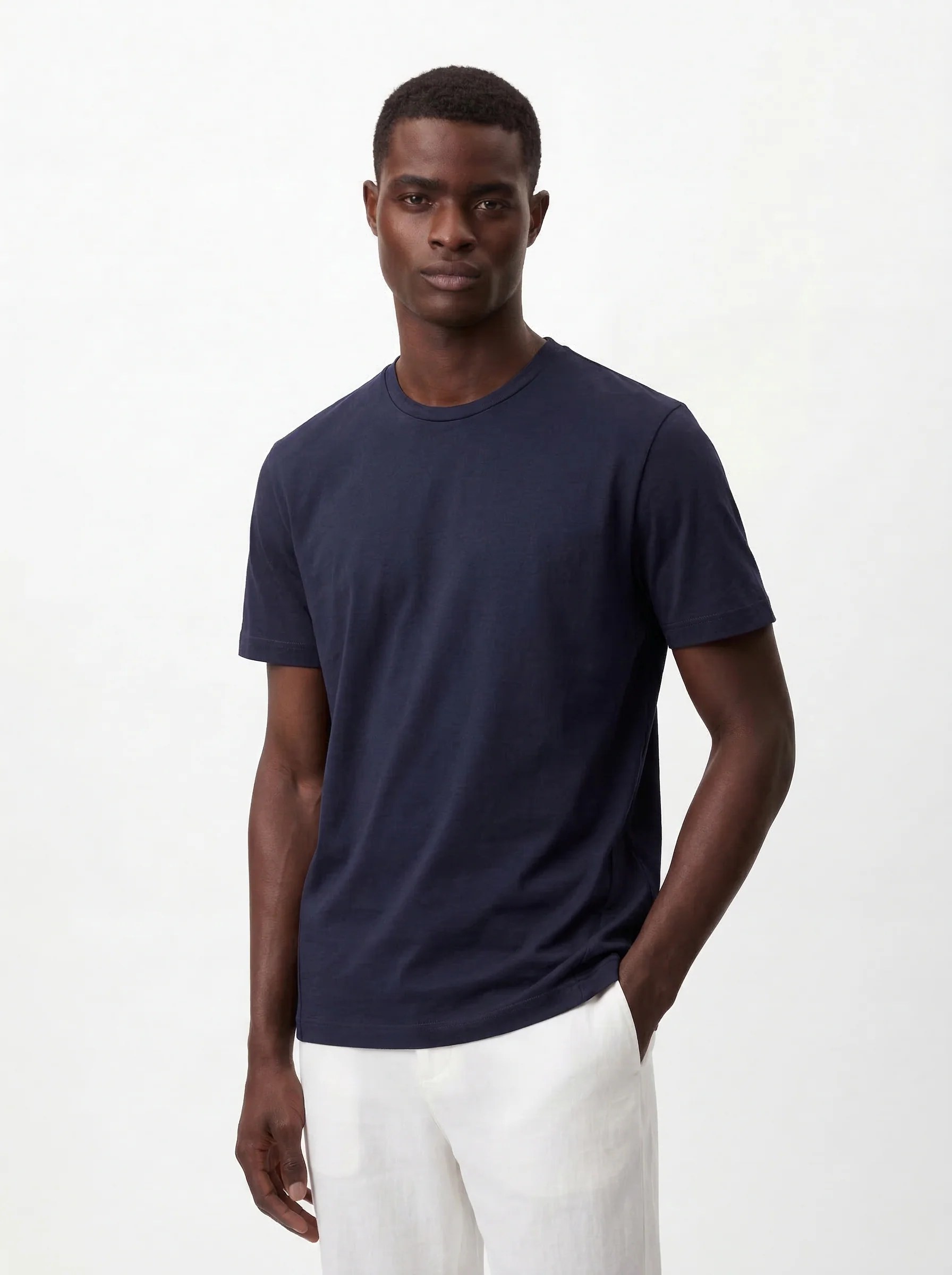 NAVY BLUE SLIM BASIC T-SHIRT S27