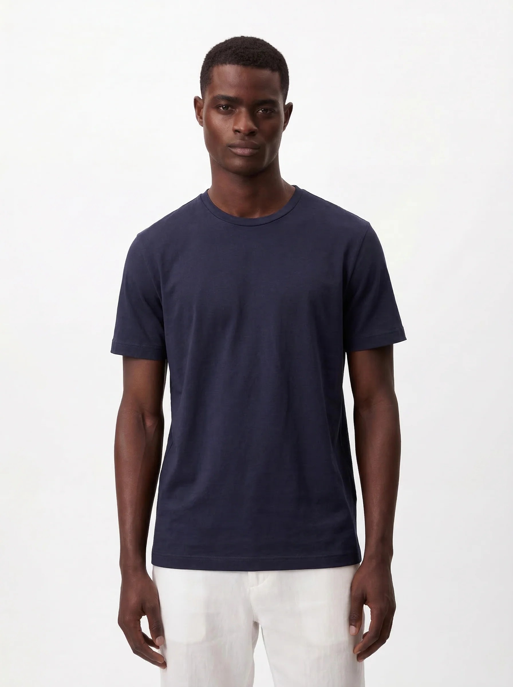 NAVY BLUE SLIM BASIC T-SHIRT S27