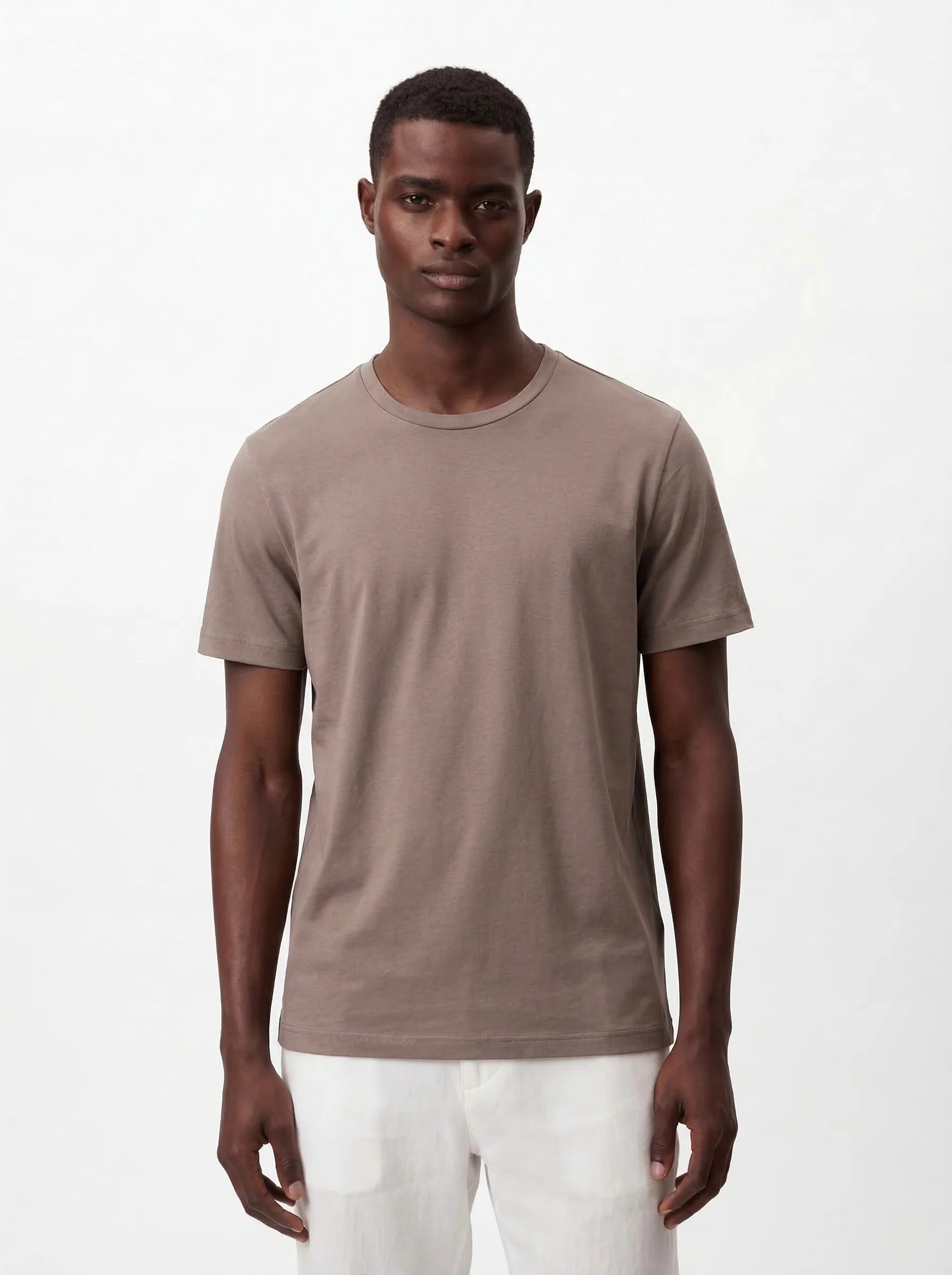 DUSTY MOCCA SLIM BASIC T-SHIRT S27