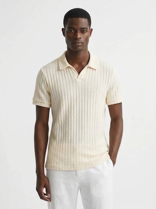 OFF-WHITE SLIM STRUCTURED RIB POLO S27