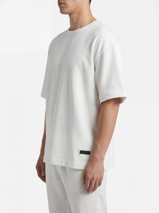 WHITE MICRO RIB OVERSIZED T-SHIRT S27