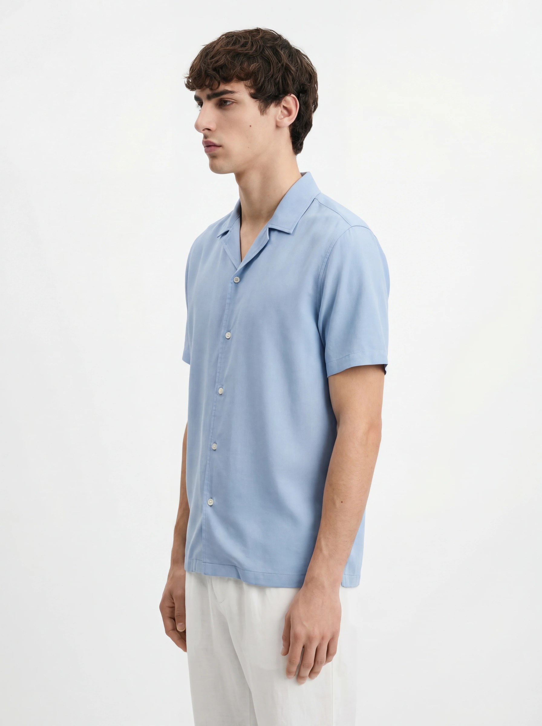 DUST BLUE RESORT RELAXED TENCEL SHIRT S27