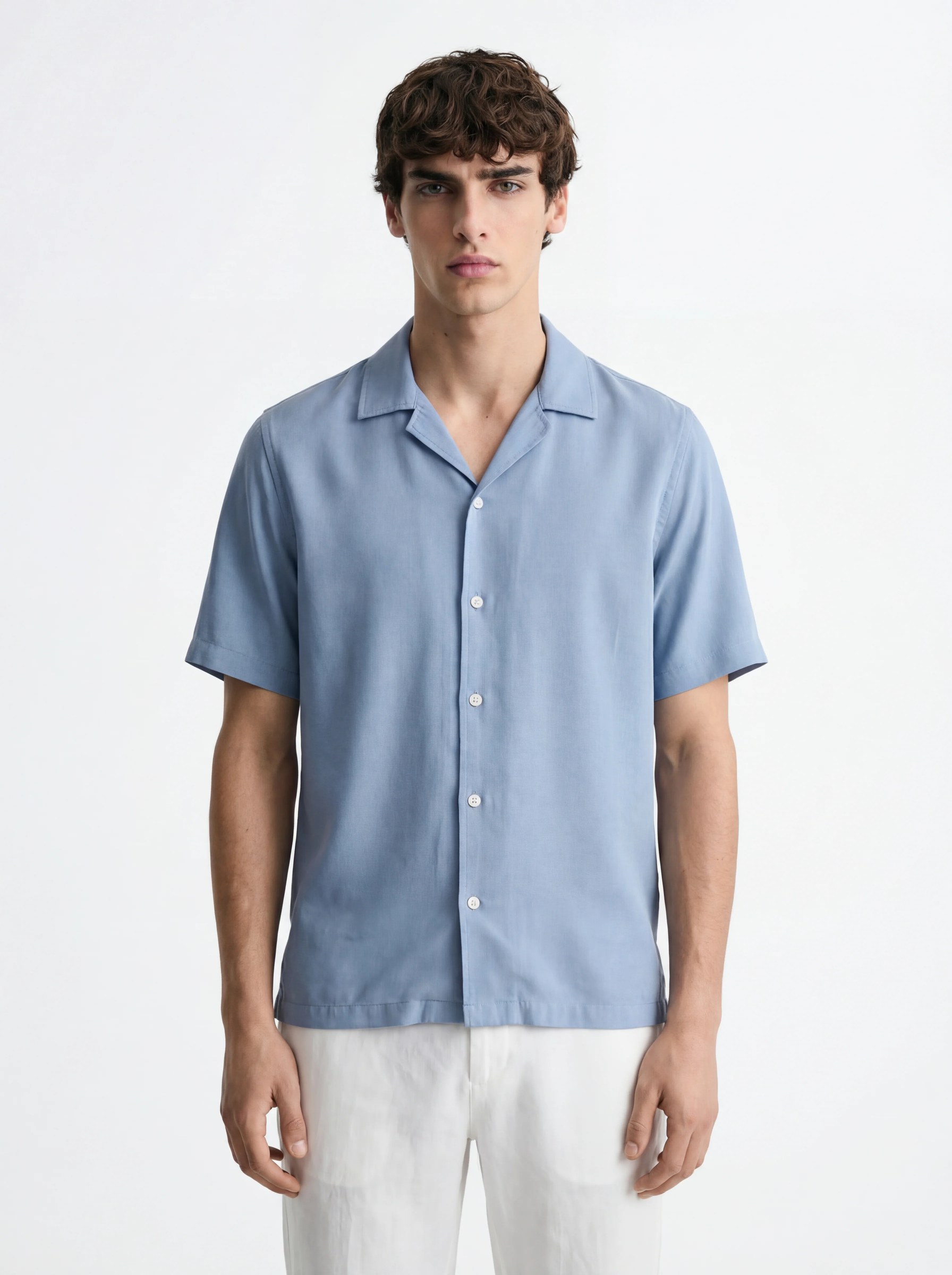 DUST BLUE RESORT RELAXED TENCEL SHIRT S27