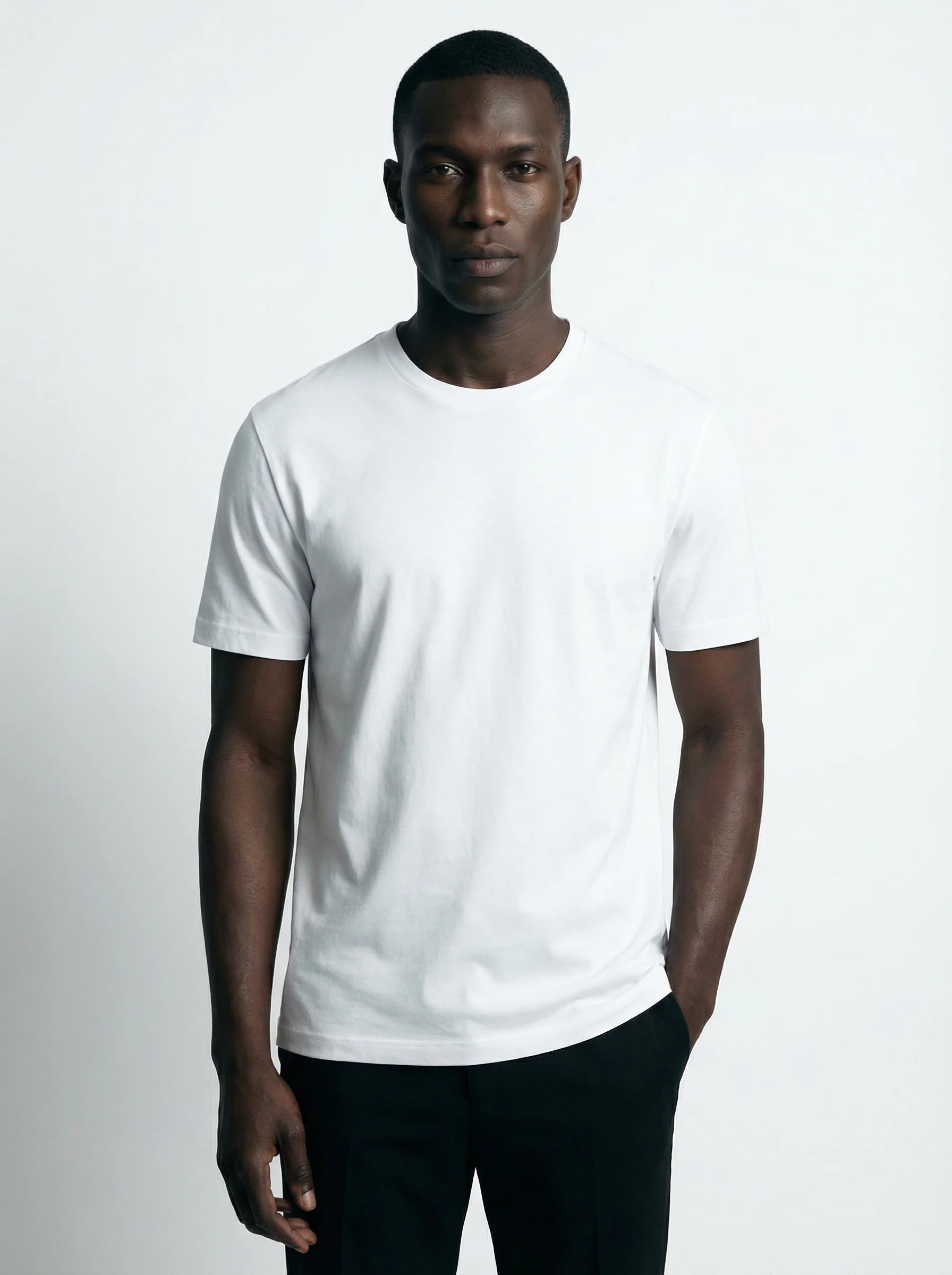 WHITE VOID SLIM BASIC T-SHIRT W27N