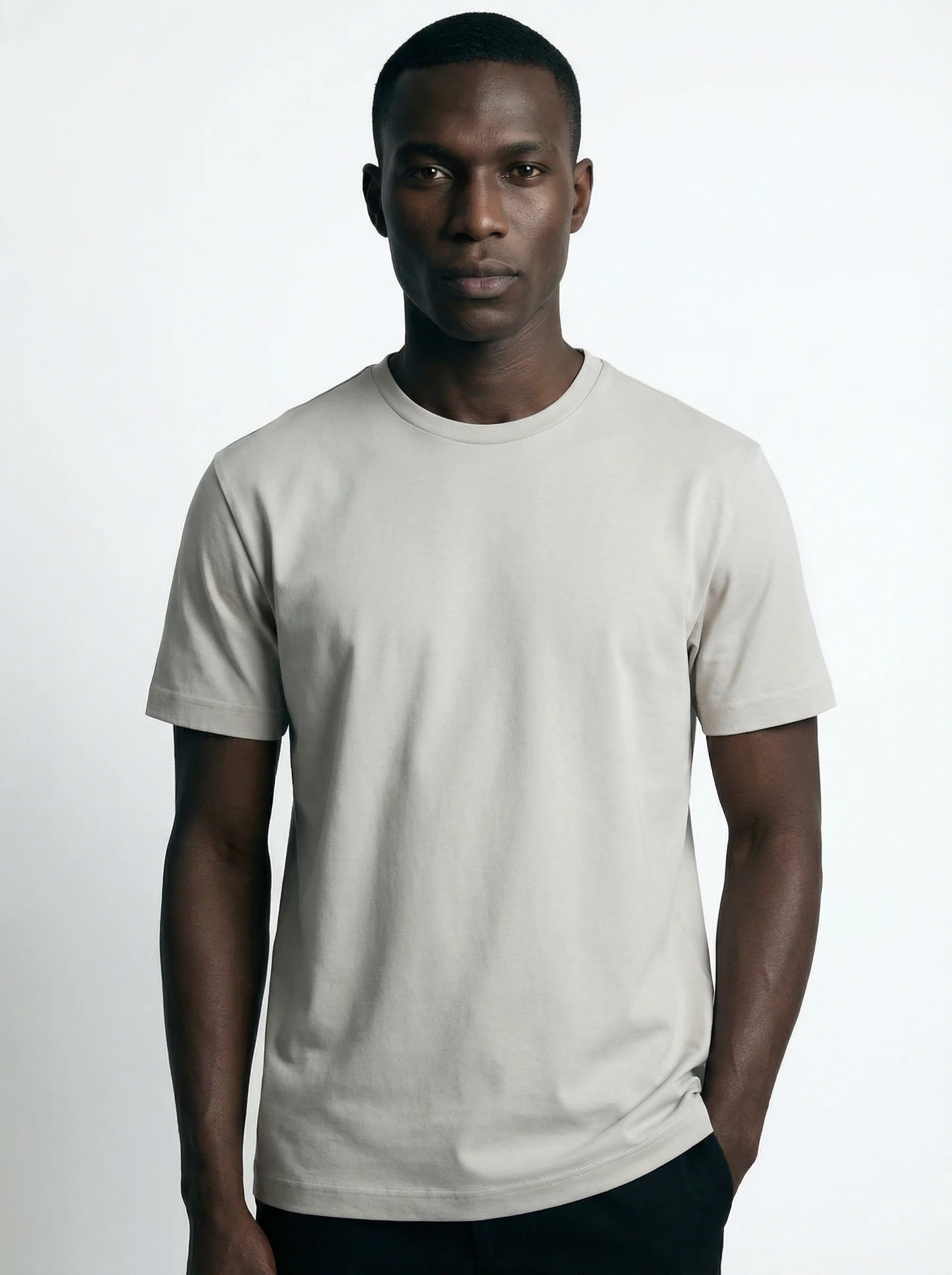 WARM GREIGE CORE SLIM BASIC T-SHIRT S27