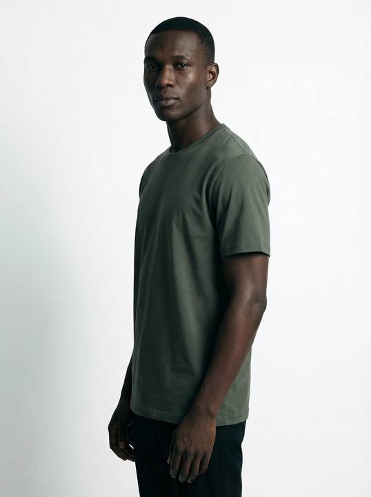 OLIVE VOID SLIMBASIC T-SHIRT W27N