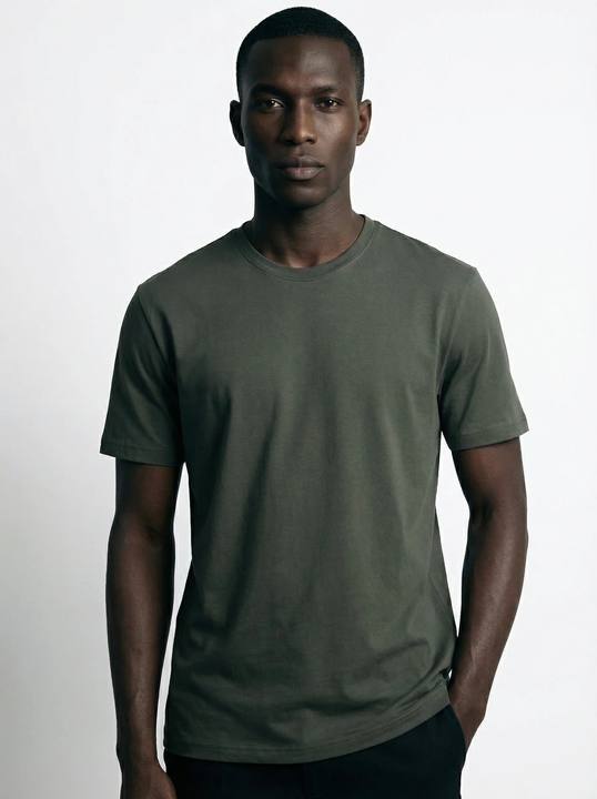OLIVE VOID SLIMBASIC T-SHIRT W27N